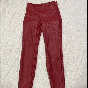 Zara faux leather red leggings